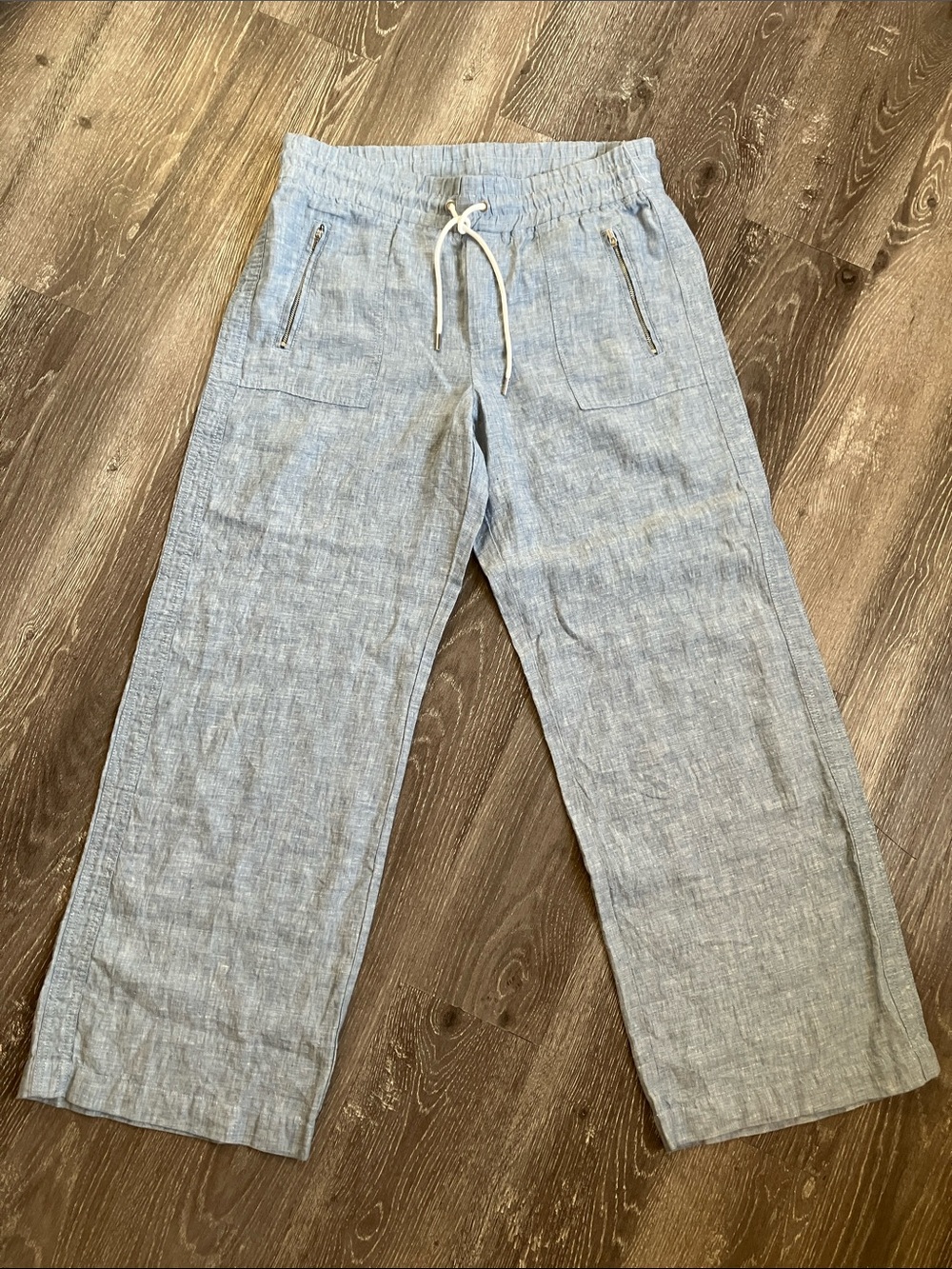 Athleta Light Blue Cabo Linen Wide Leg Pant